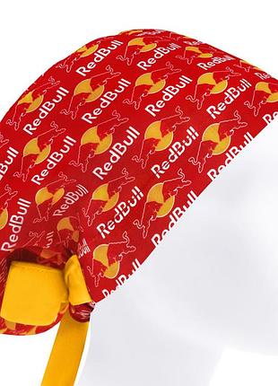 Медицинская шапочка шапка женская тканевая многоразовая принт red bull