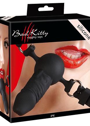 Кляп-фалоїмітатор — bad kitty silicone dildo gag 2