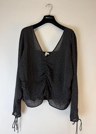 Блузка h&m xl в сердечко красное