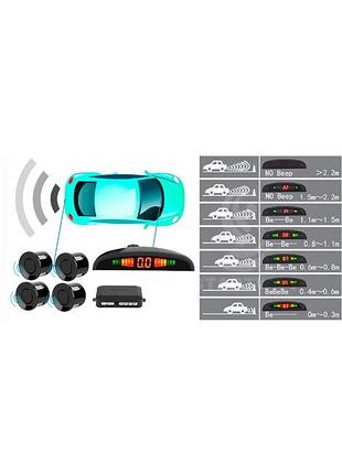 Парктронік assistant 068 d=22mm /4датч/led/"beeper"/black (спрацьовує 30-200см)5428