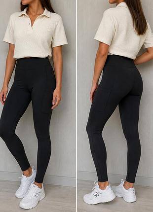 Черные женские спортивные леггинсы бренда workout от primark в размере s.