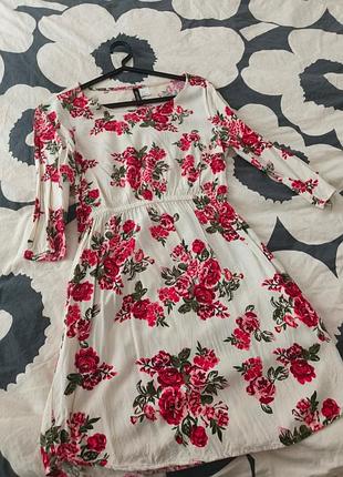 Платье h&amp;m цветочный принт, размер eu 34, xs, ua 42