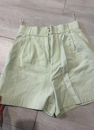 Шорти бермуди льон zara xs фісташка