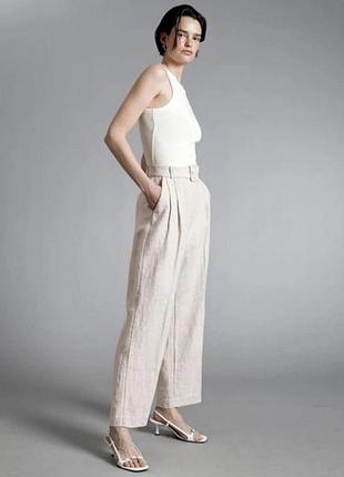 Лляні жіночі брюки штани вільні massimo dutti