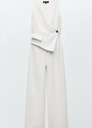 Новинка! святковий білий комбінезон від zara з лімітованої колекції.