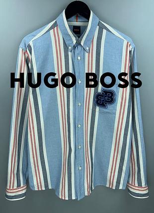Hugo boss чоловіча сорочка у смужку морська тематика яхт клуб олд мані стиль
