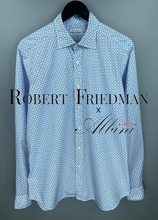 Robert friedman чоловіча сорочка на тканині albini limited edition біла принт літаки