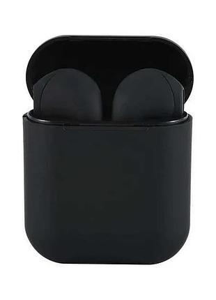 Беспроводные наушники с микрофоном bluetooth наушники в кейсе inpods 12 macaron черный soft touch