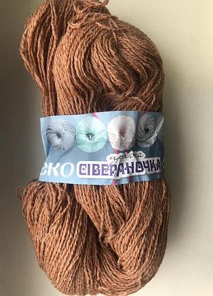 Нитки пряжа «северяночка», колір цегляний, 100 % вовна