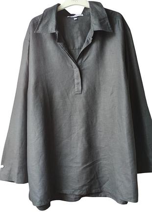 Сорочка-анорак з преміального полірованого льону h&m р. 2xl-3xl в ідеалі