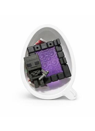 Фигурка-подставка kinder joy minecraft - черный скелетон с порталом