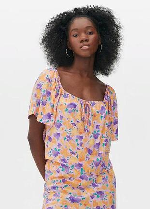 Красивая лёгкая свободная блуза топ цветочный принт primark