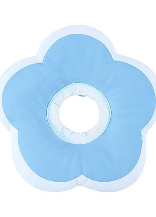 Мягкий воротник-подушка для кошек lesko dt1018 s blue послеоперационный защитный от вылизывания