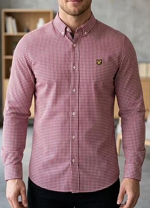 Чоловіча сорочка рубашка в клітинку lyle & scott | оригінал regular fit розмір l