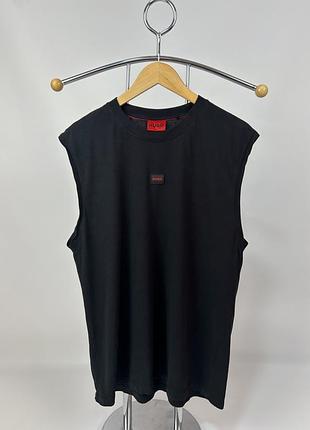 Майка hugo boss xl чорна premium minimal oversized streetwear