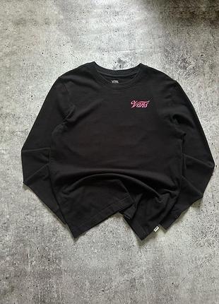 Лонгслів жіночий 100% бавовна з великим яскравим логотипом vans s m чорний