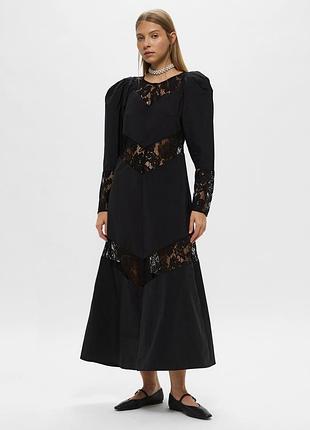 Чорна сукня з мереживними вставками h&m s розмір