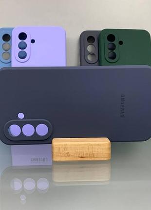 Samsung a36 | противоударный чехол с логотипом | soft touch | синий