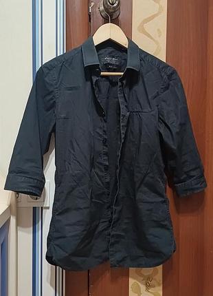 Черная приталенная рубашка spencer hart (slim fit)