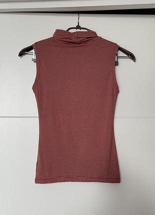 Топ-гольф у смужку h&m, розмір xs, червоно-бежевий без рукавів