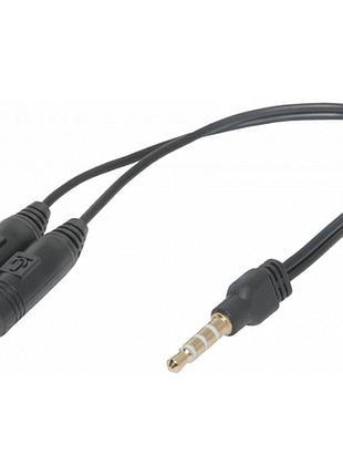 Переходник defender 63012 headset jack 3.5mm jack m 4pin - 2х jack 3.5mm f