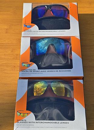 Велосипедные очки crivit pro, 3 линзы на все погоды, uv400