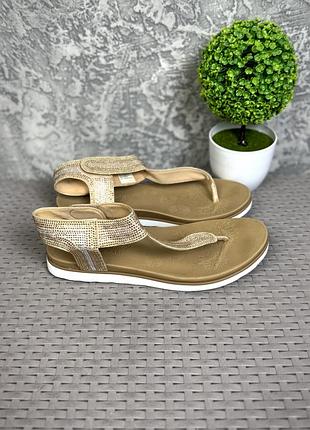Skechers luxe foam сандали босоножки 40 размер женские бежевые