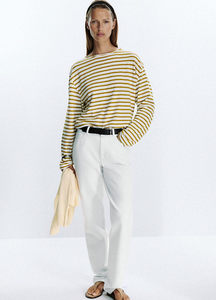 Хлопковый лонг в полоску zara