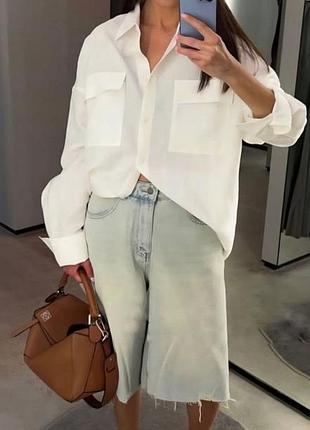 Ллна біла жіноча сорочка zara