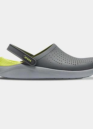 Сабо крокси crocs literide grey/ light green  / крокс лайтрайд сабо