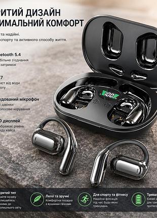 Спортивные bluetooth-наушники buabmec open-ear — беспроводная гарнитура с костной проводимостью, ipx7, 60 ч, черные