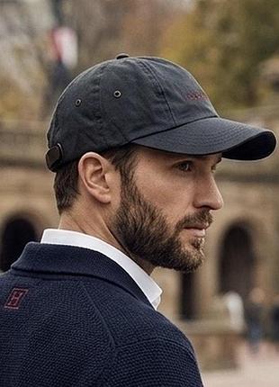 Кепка hacket london wax cap темно-синя преміум бавовна вінтаж ваксована у стилі barbour heritage