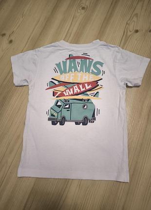 Vans белая хлопковая футболка с принтом