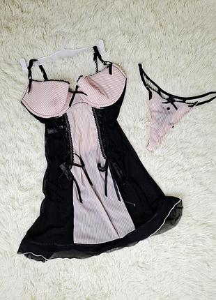🖤ночной секси комплект ann summers | пудрово-черный | 75d