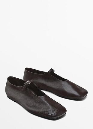 Лофери мокасини жіночі шкіряні коричневі massimo dutti