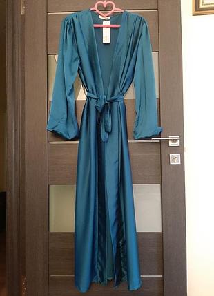 Атласный вечерний халат m/l
