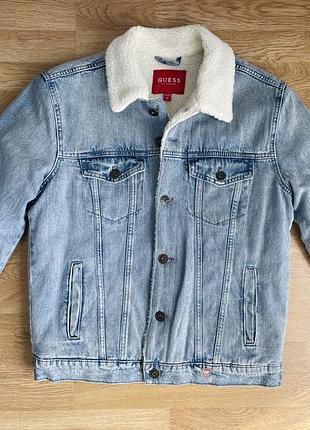Джинсовая куртка guess шерпа