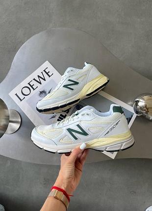 🐻 мужские кроссовки new balance 990 white/green