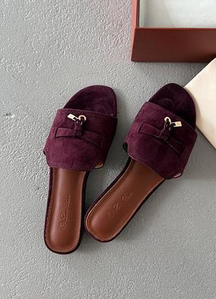 👟 шлепанцы loro piana summer charms walk sandals burgundy / наложка bs👟