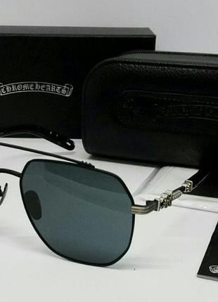 Chrome hearts брендовые модные солнцезащитные мужские очки черные дужки чёрный перламутр в брендовой упаковке х1