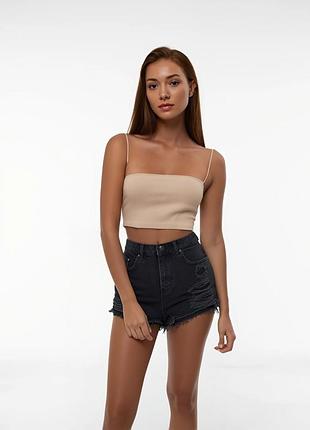 Шорти жіночі topshop moto mom джинсові короткі чорні з потертостями висока посадка