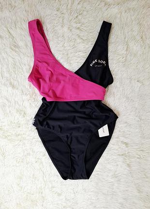🖤💗стильный асимметричный спортивный купальник размер 10/38/s pink soda sport