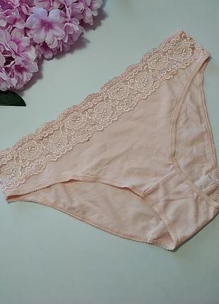 Новые коттоновые трусики с кружевом george, u9 14, eur 42, xl