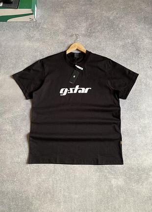G-star raw script cursive logo оригінал нова чоловіча футболка майка чорна джистар оверсайз беггі вільна фірмова брендова оригінальна на літо літня