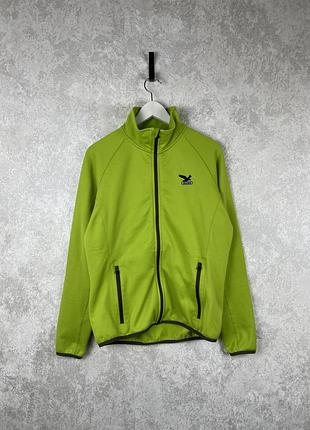 Чоловіча флісова кофта salewa softshell, салатового кольору, розмір m/l