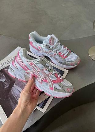 😍 женские кроссовки asics gel white pink premium