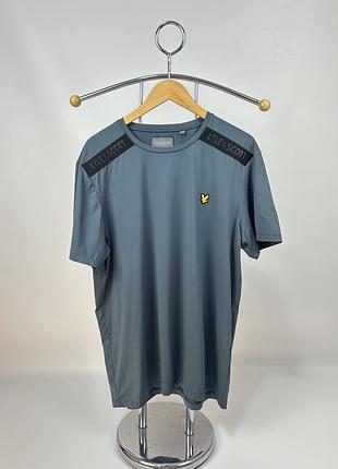Футболка lyle & scott xl techwear sport luxury premium сіро-блакитна