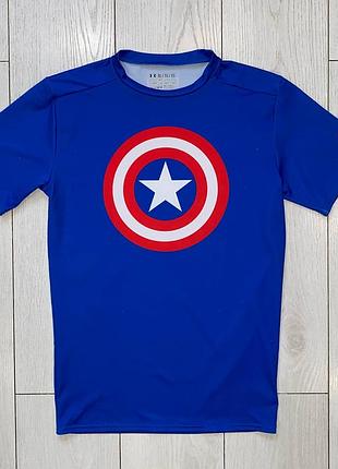 Чоловіча компресійна термо футболка under armour heatgear капітан америка size xl-l