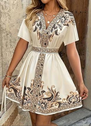 Сукня святкова, ошатна, з поясом, 2xl, поліестер, принт