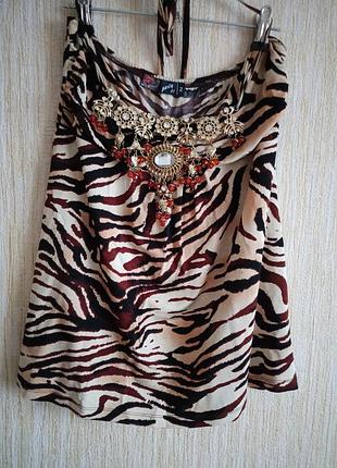 Жіноча літня майка з прикрасою ,🐅🐅🐅🐯🌞🌟✨💫⭐